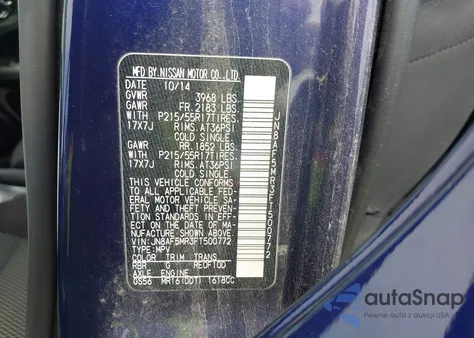 2015 Nissan Juke S из США, поврежденный, VIN JN8AF5MR3FT500772